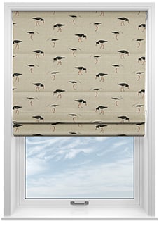 Emily Bond Oyster Catcher, Charcoal - Roman Blind